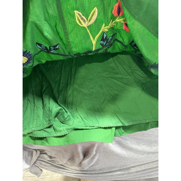 Rare Anthropologie Ruffled Floral Embroidered Caribbean design Maxi Dress‎ XS - Picture 6 of 13